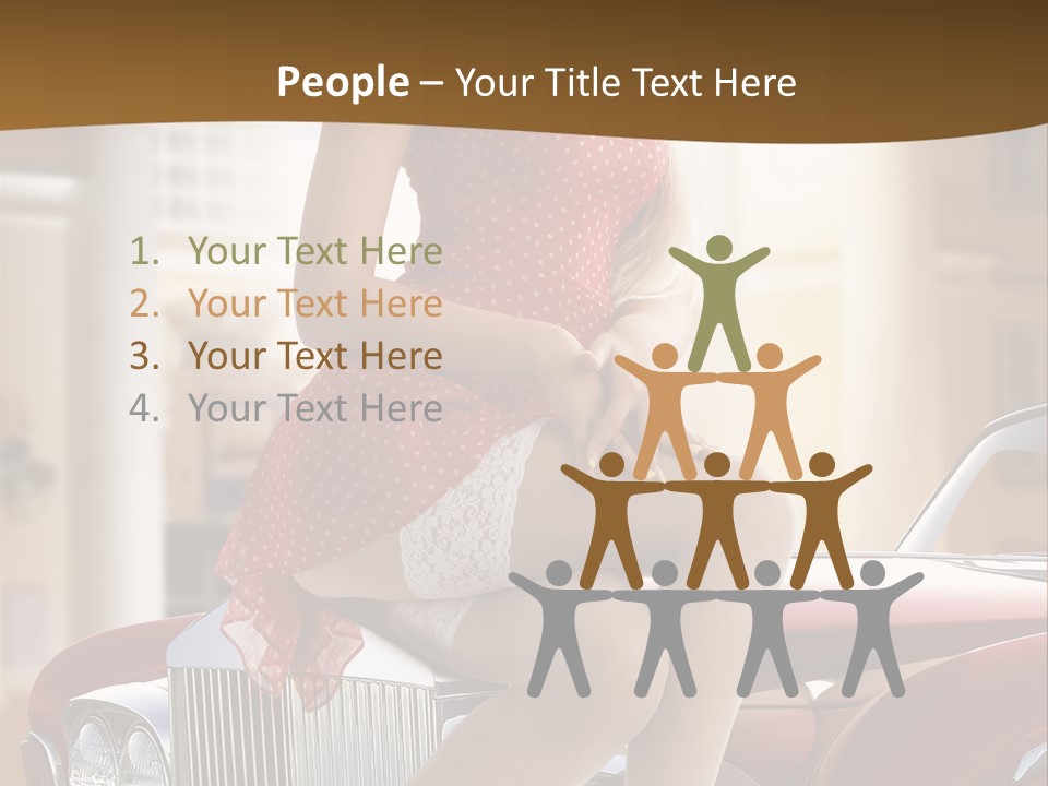 Pin Up Car Girls PowerPoint Template