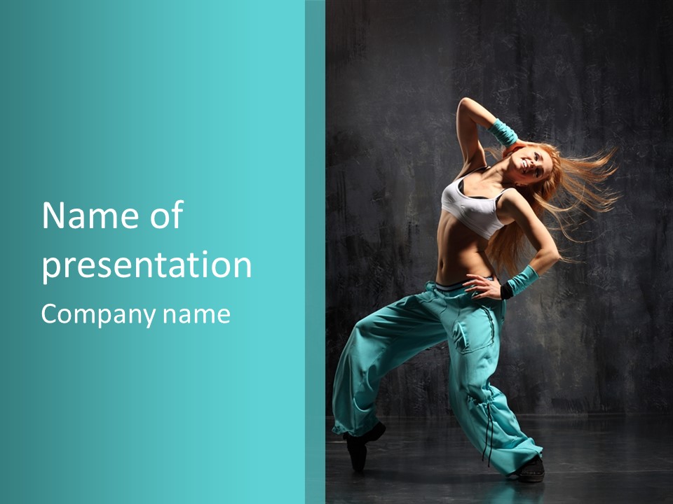 Modern Style Dancer Posing On Studio Background PowerPoint Template