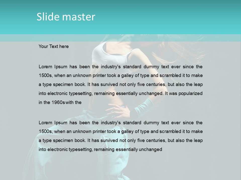 Modern Style Dancer Posing On Studio Background PowerPoint Template