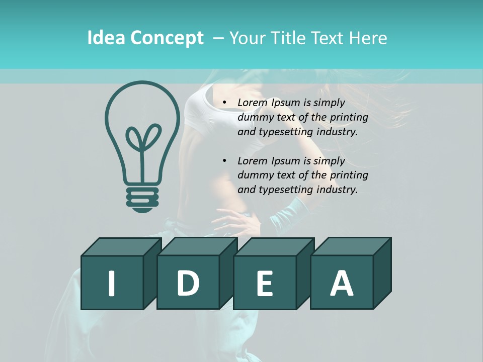 Modern Style Dancer Posing On Studio Background PowerPoint Template