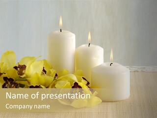 Flowers With Candles PowerPoint Template