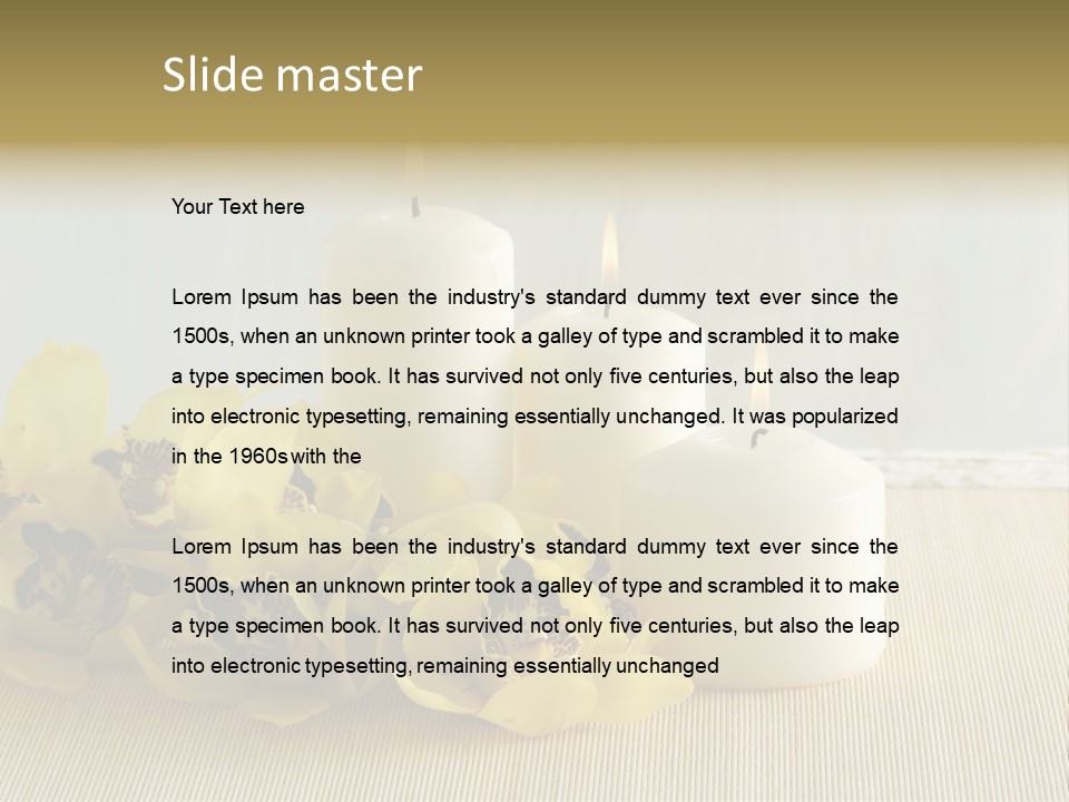 Flowers With Candles PowerPoint Template