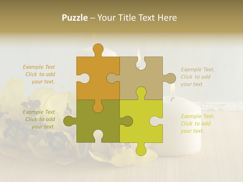 Flowers With Candles PowerPoint Template