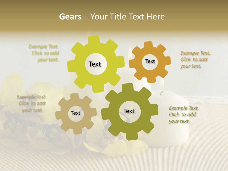 Flowers With Candles PowerPoint Template