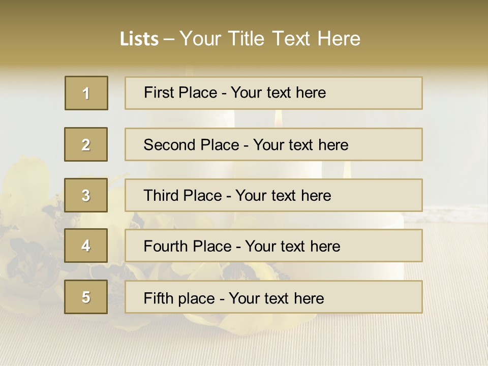 Flowers With Candles PowerPoint Template