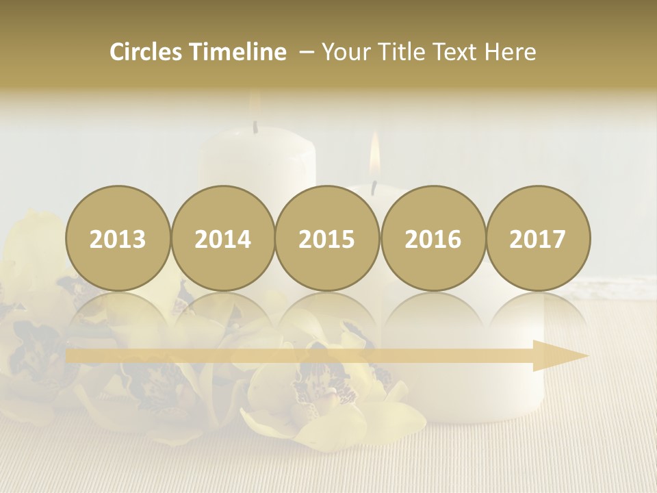 Flowers With Candles PowerPoint Template