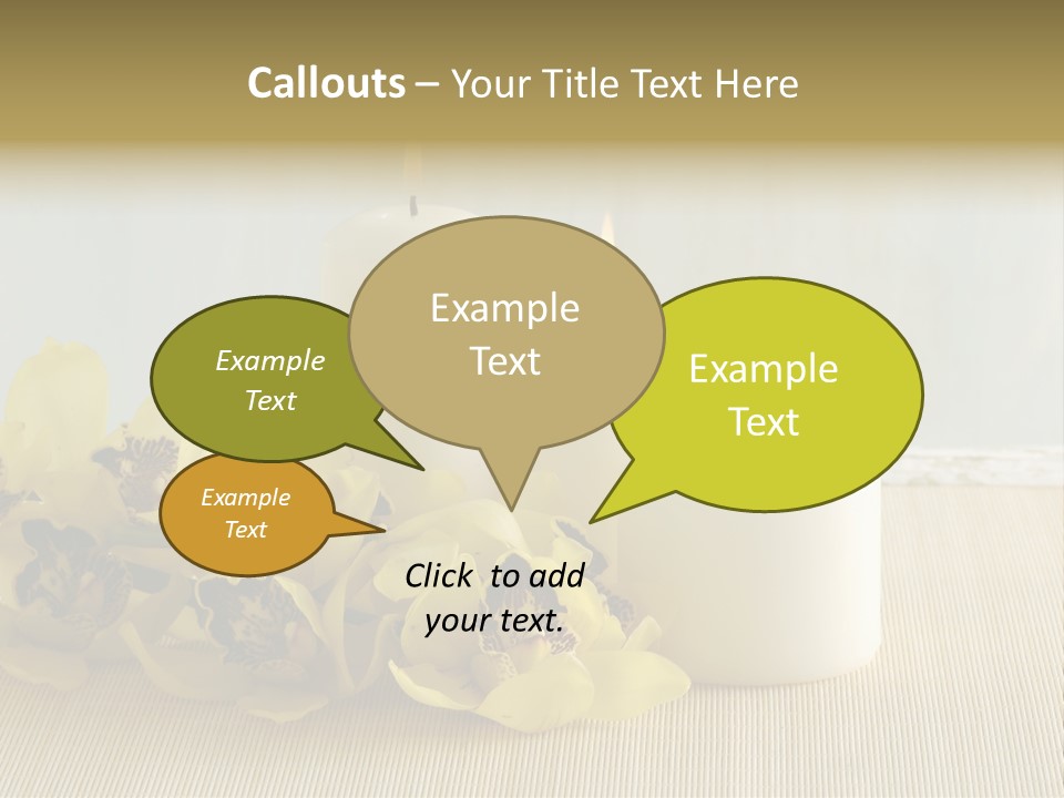 Flowers With Candles PowerPoint Template
