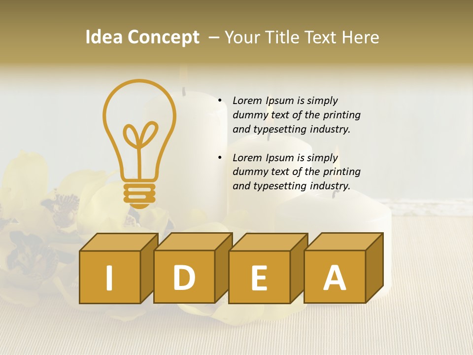 Flowers With Candles PowerPoint Template