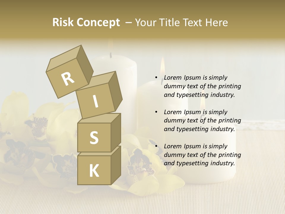 Flowers With Candles PowerPoint Template