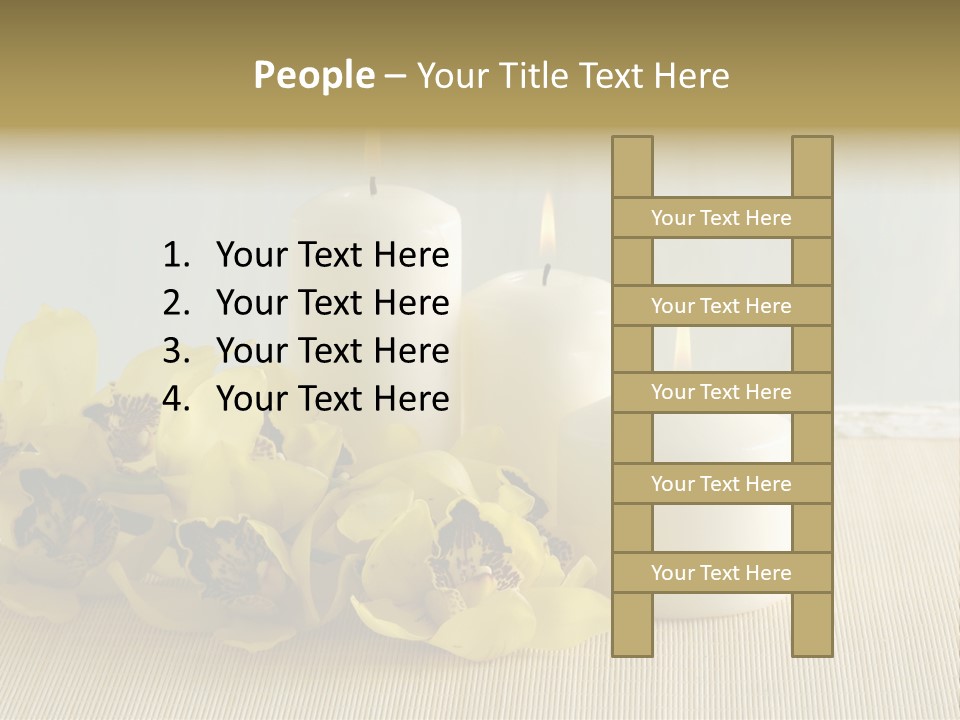 Flowers With Candles PowerPoint Template
