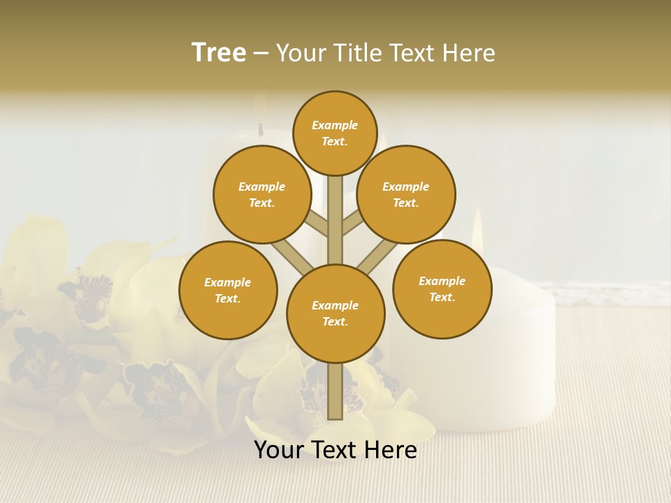 Flowers With Candles PowerPoint Template