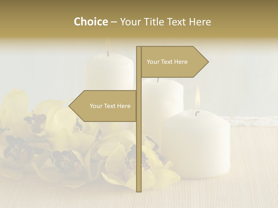 Flowers With Candles PowerPoint Template