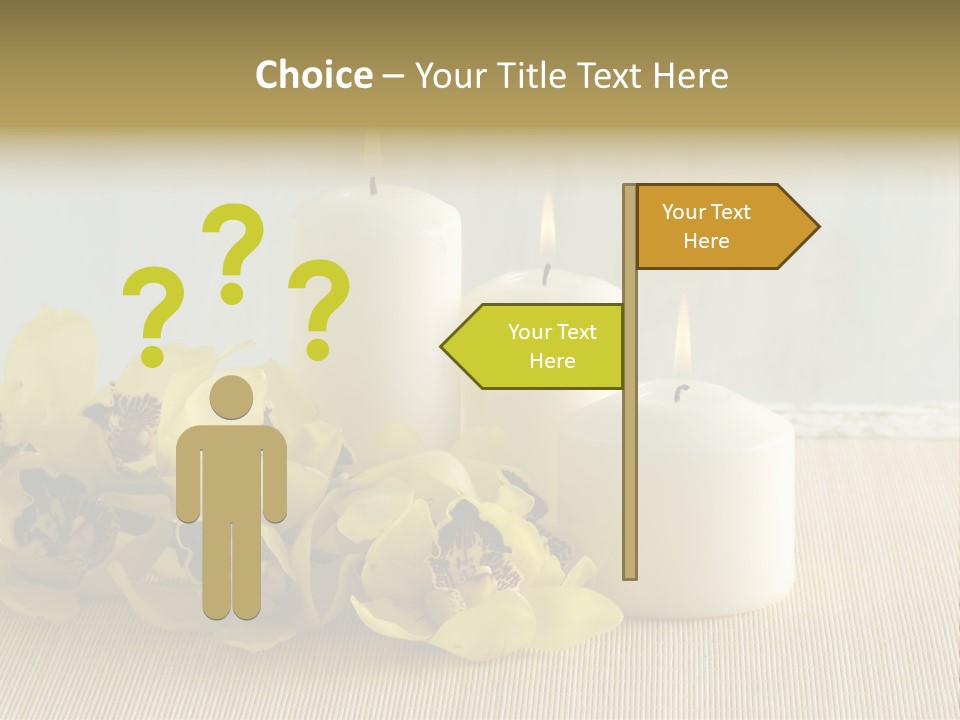 Flowers With Candles PowerPoint Template
