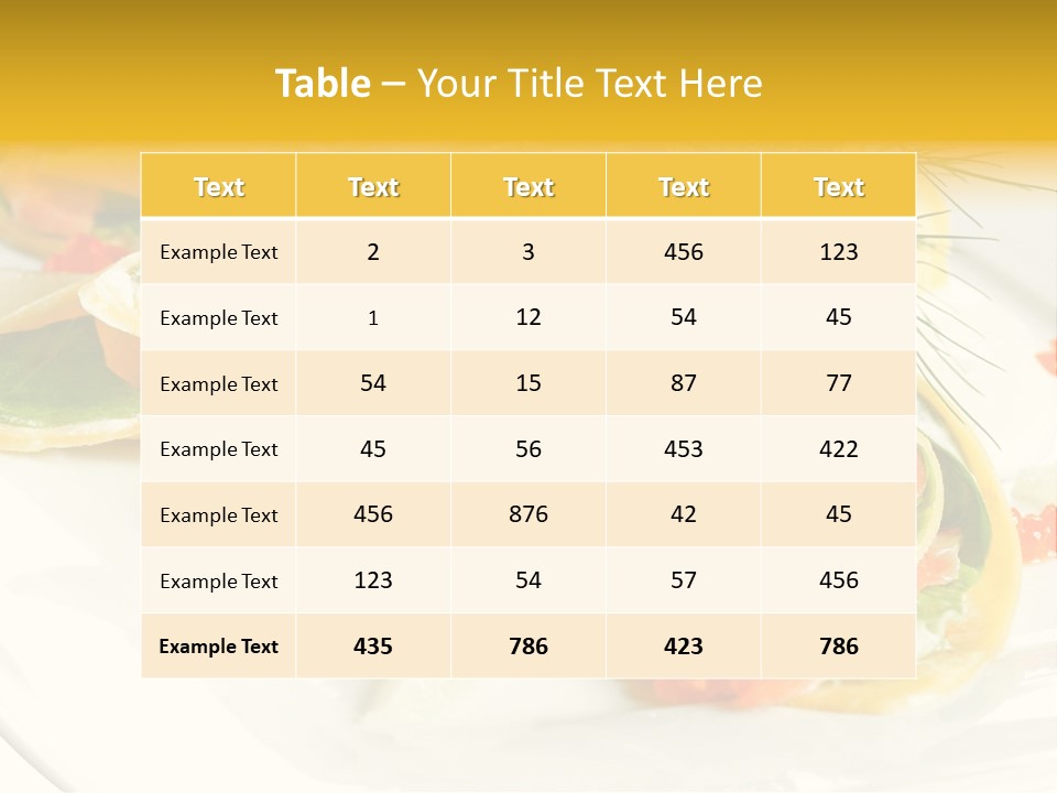 Omelet De Vegetales PowerPoint Template