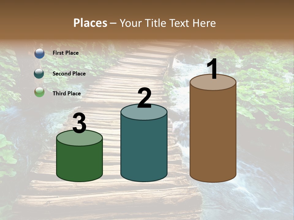 River Blue Leaf PowerPoint Template