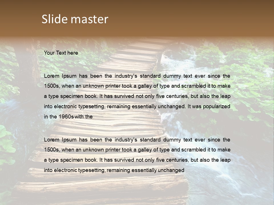 River Blue Leaf PowerPoint Template