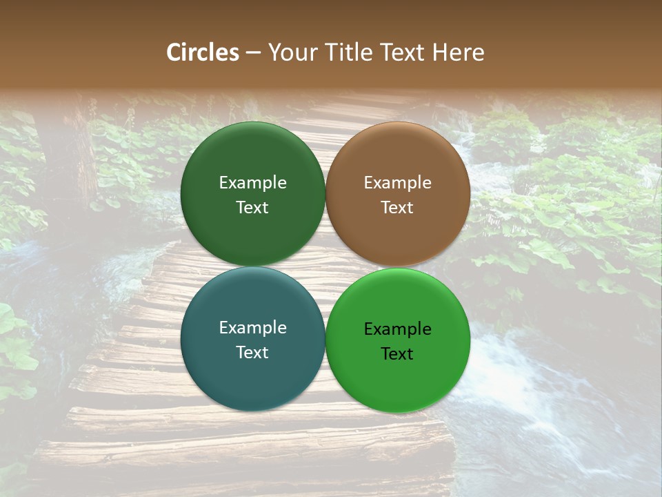 River Blue Leaf PowerPoint Template