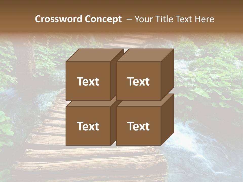 River Blue Leaf PowerPoint Template