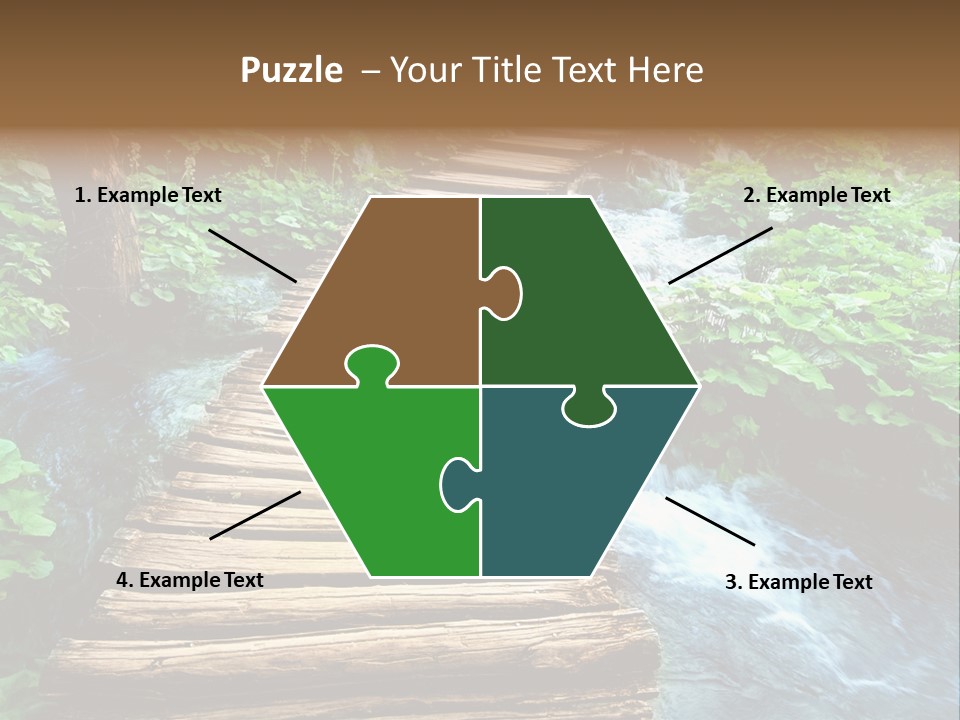 River Blue Leaf PowerPoint Template