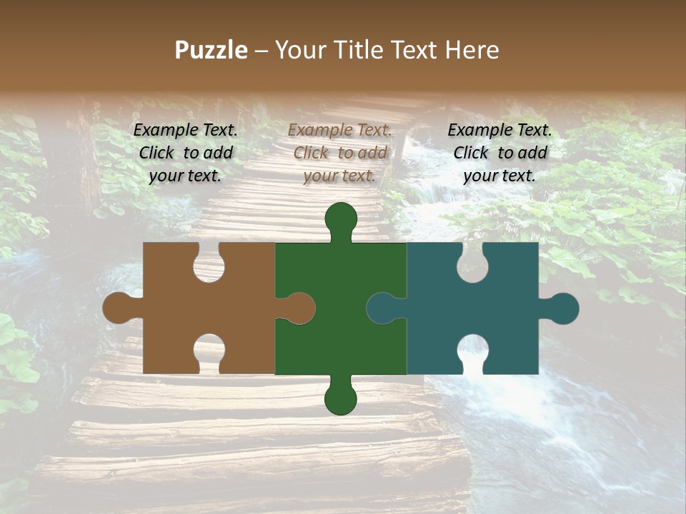 River Blue Leaf PowerPoint Template