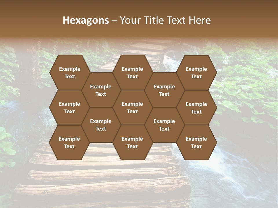 River Blue Leaf PowerPoint Template