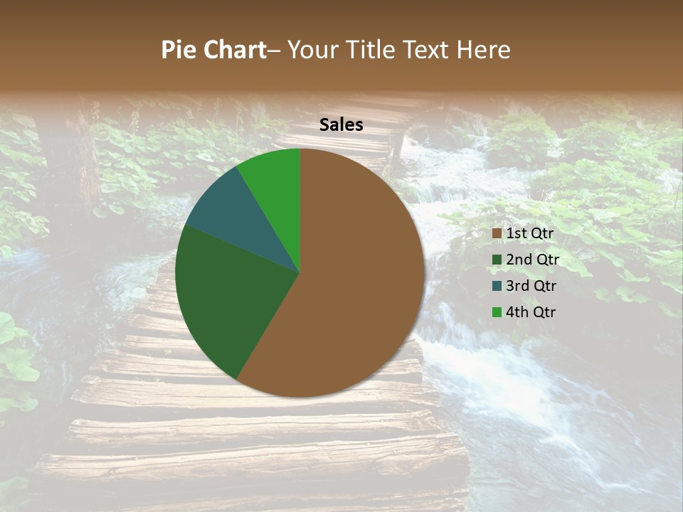 River Blue Leaf PowerPoint Template