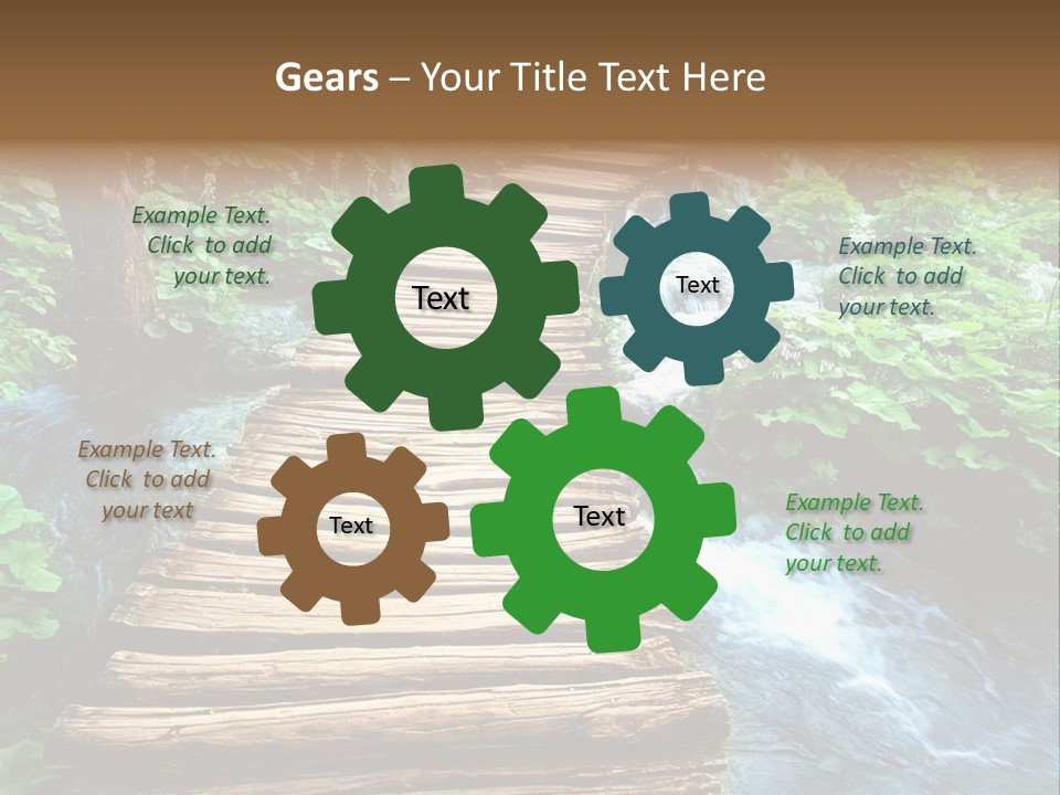 River Blue Leaf PowerPoint Template