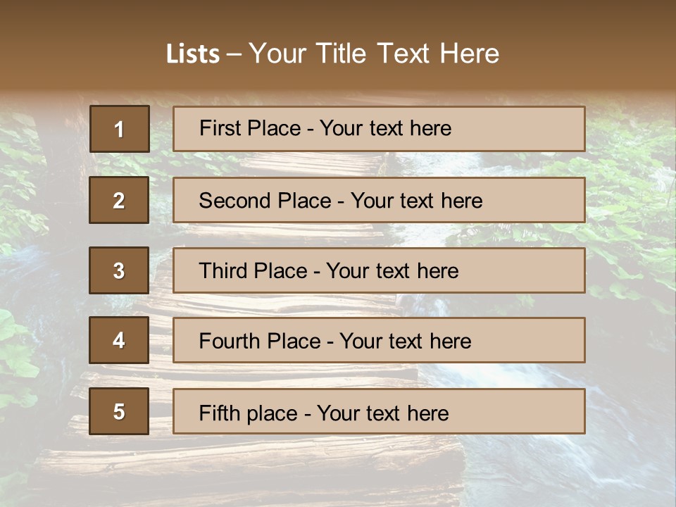 River Blue Leaf PowerPoint Template
