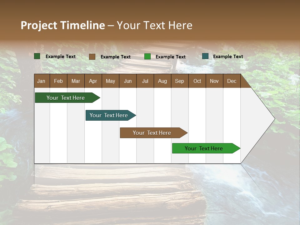 River Blue Leaf PowerPoint Template