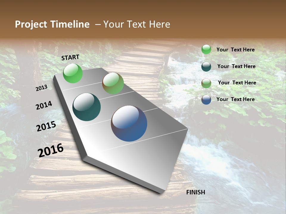 River Blue Leaf PowerPoint Template