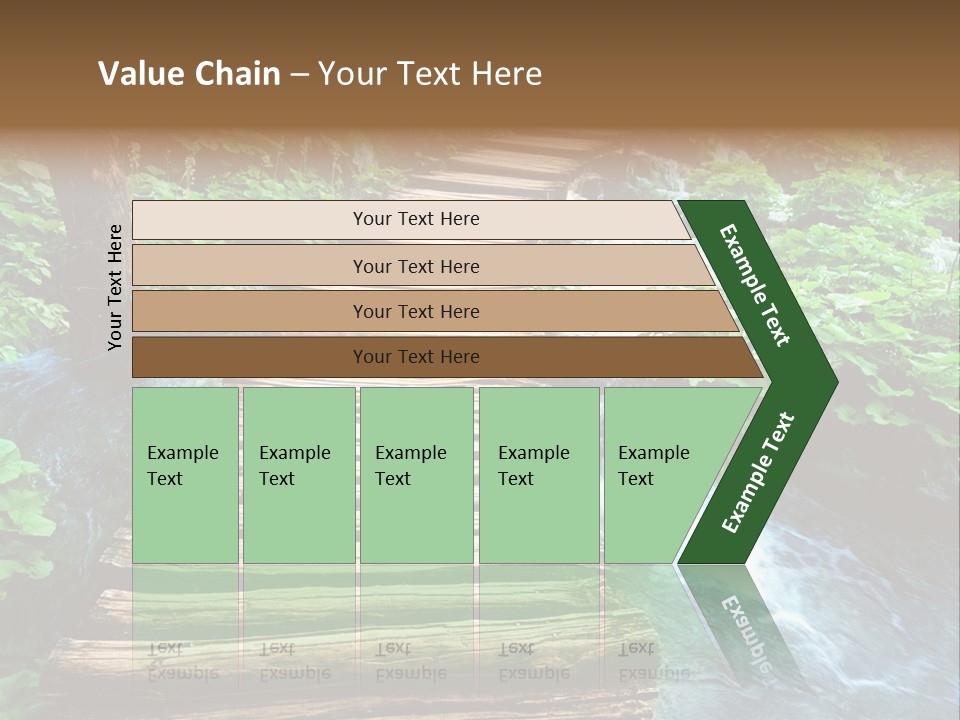 River Blue Leaf PowerPoint Template