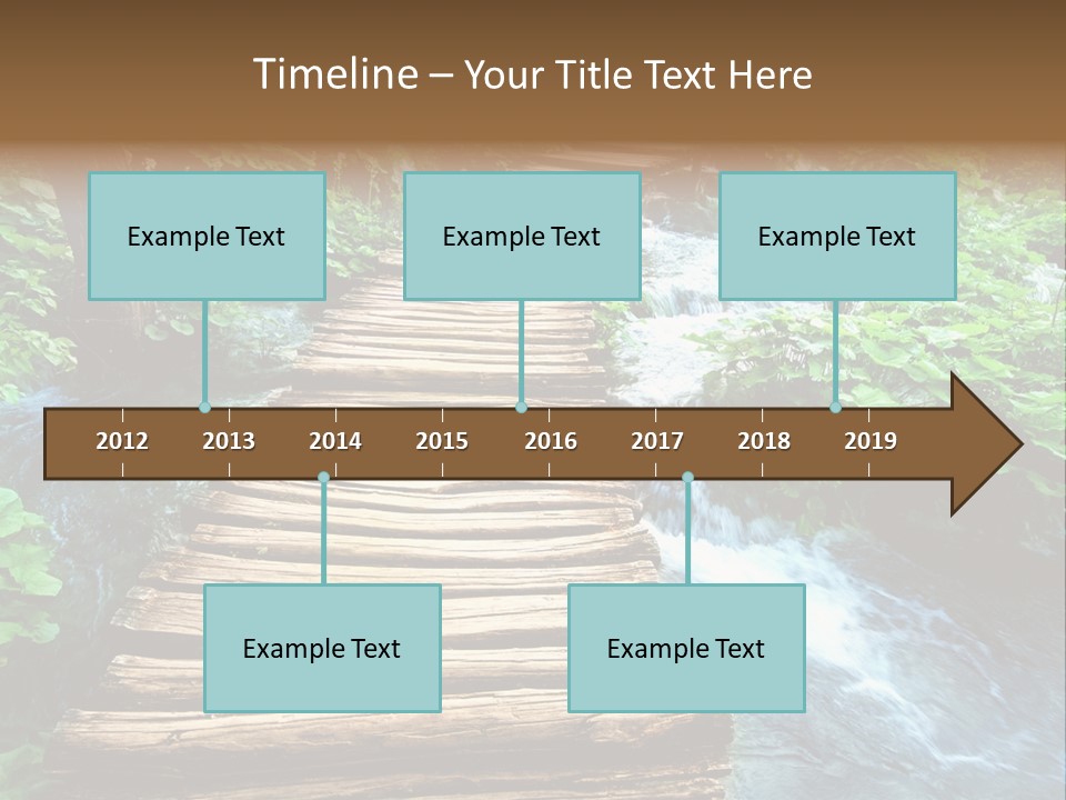 River Blue Leaf PowerPoint Template