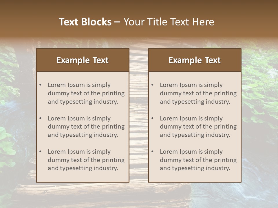 River Blue Leaf PowerPoint Template