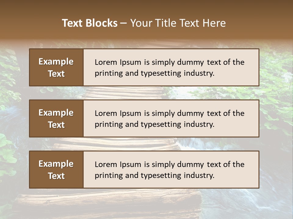 River Blue Leaf PowerPoint Template