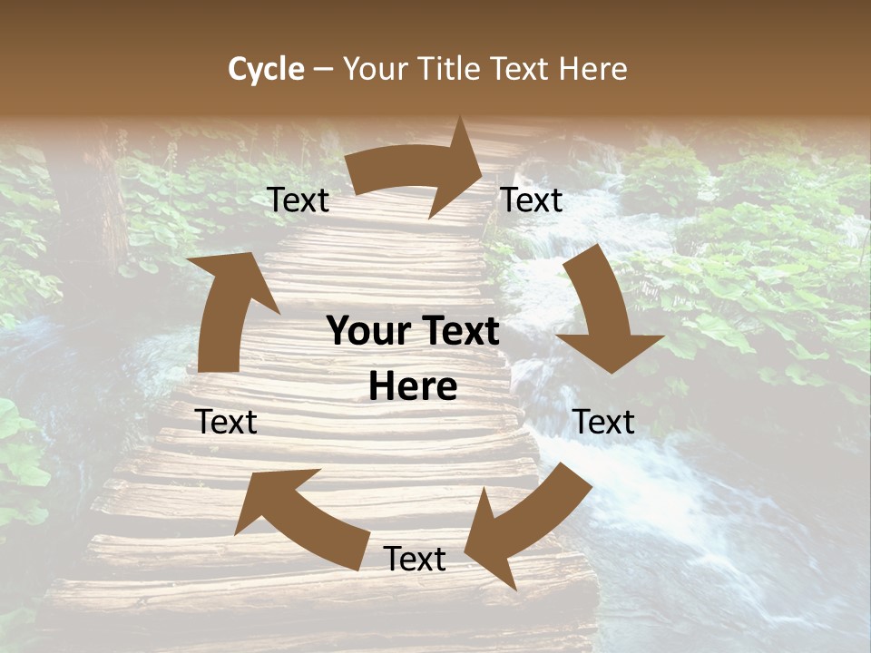 River Blue Leaf PowerPoint Template