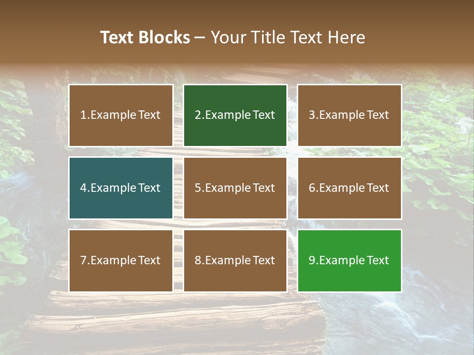 River Blue Leaf PowerPoint Template