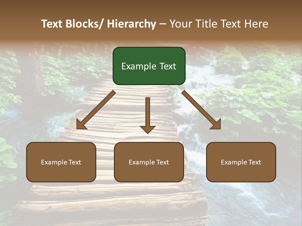 River Blue Leaf PowerPoint Template