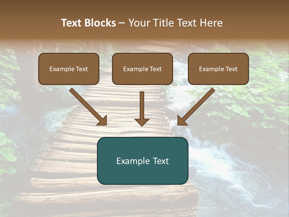 River Blue Leaf PowerPoint Template