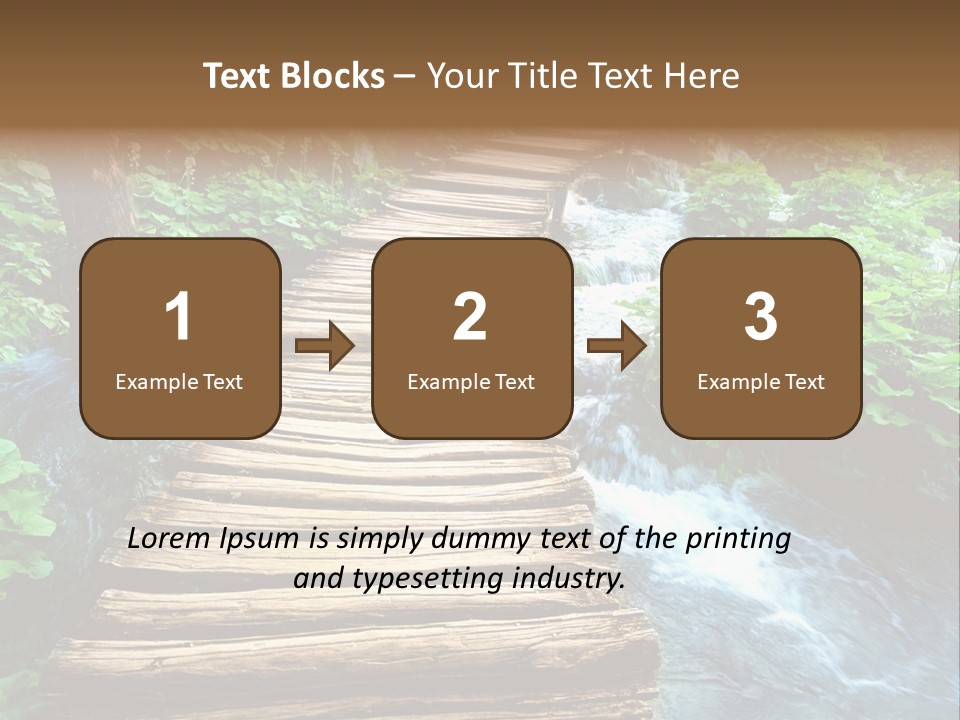 River Blue Leaf PowerPoint Template