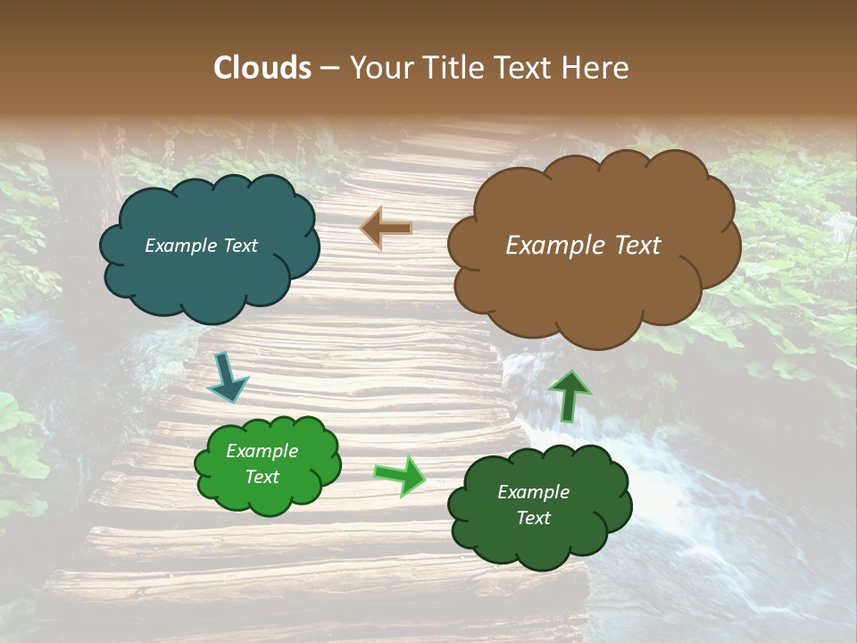 River Blue Leaf PowerPoint Template