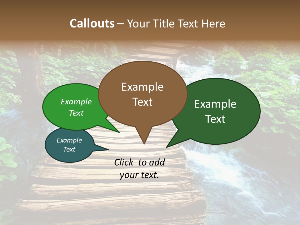 River Blue Leaf PowerPoint Template