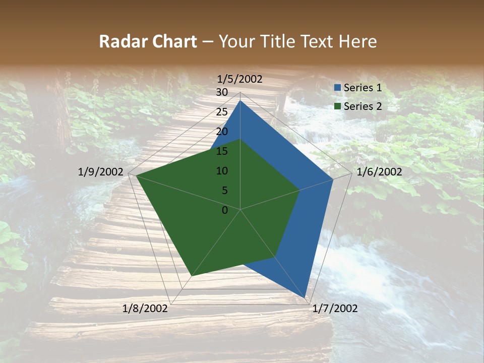 River Blue Leaf PowerPoint Template