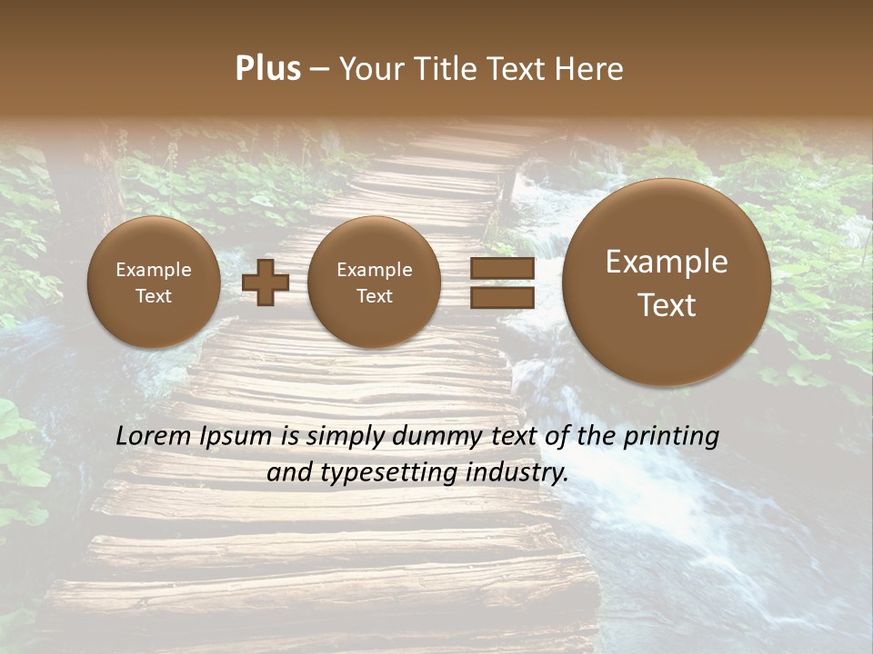 River Blue Leaf PowerPoint Template