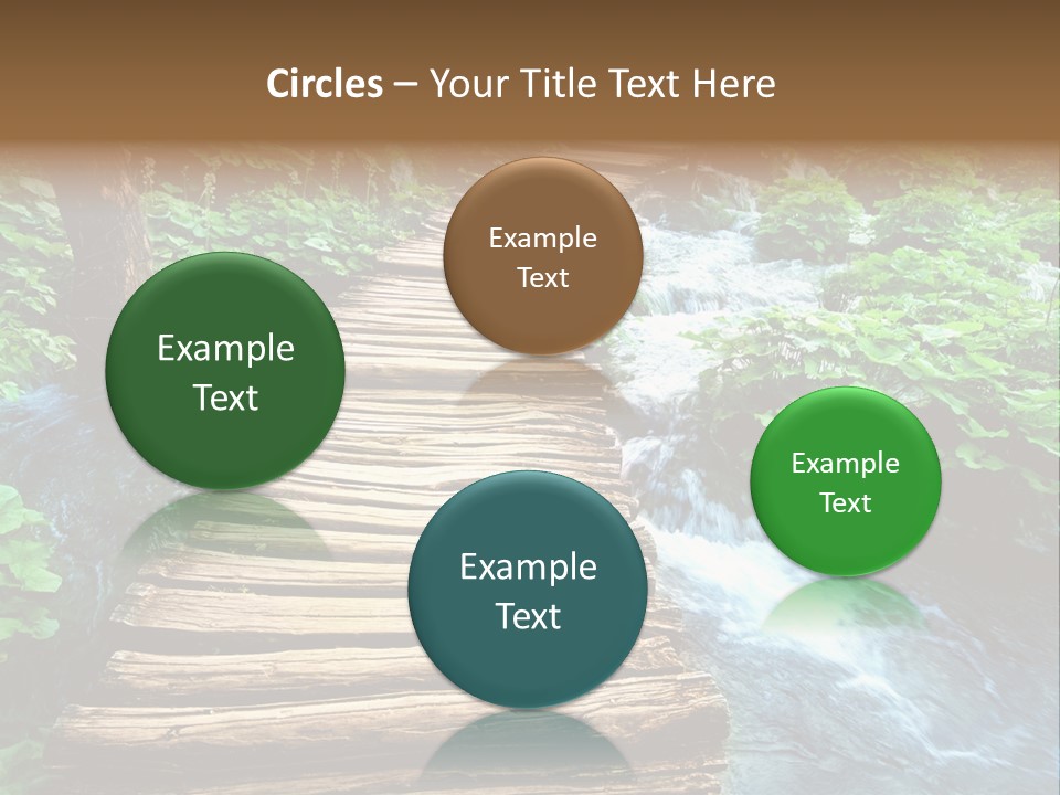 River Blue Leaf PowerPoint Template