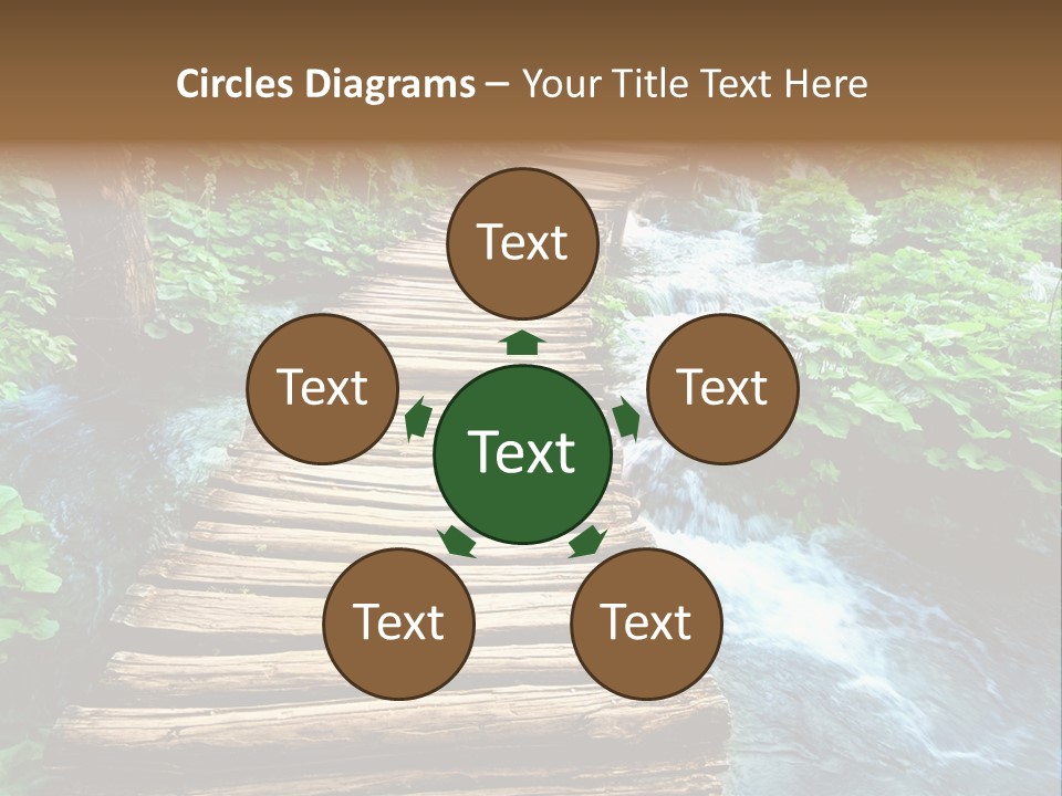 River Blue Leaf PowerPoint Template