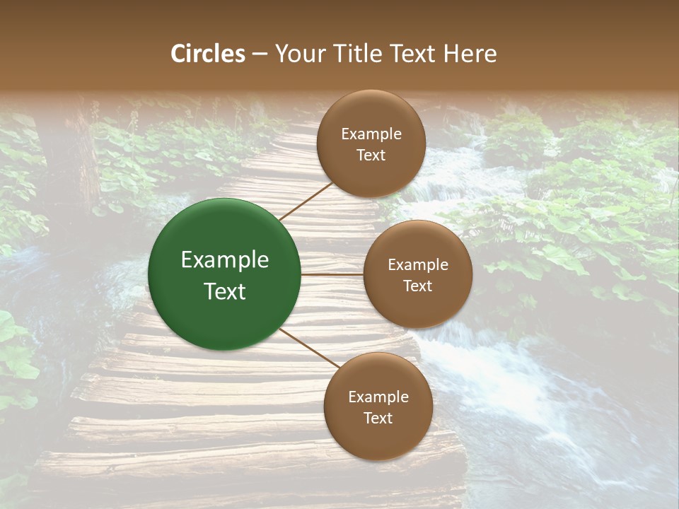 River Blue Leaf PowerPoint Template