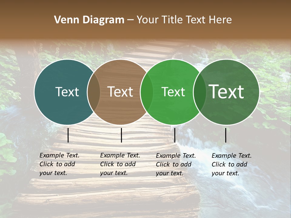 River Blue Leaf PowerPoint Template