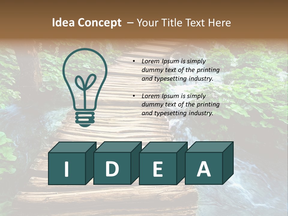 River Blue Leaf PowerPoint Template