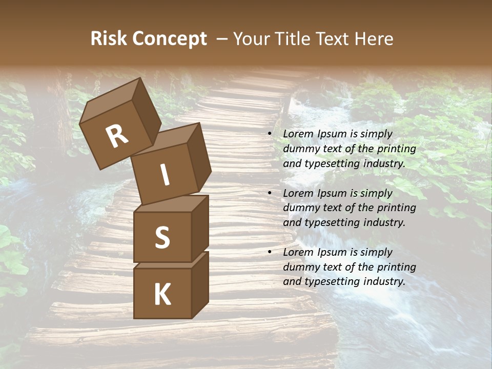 River Blue Leaf PowerPoint Template