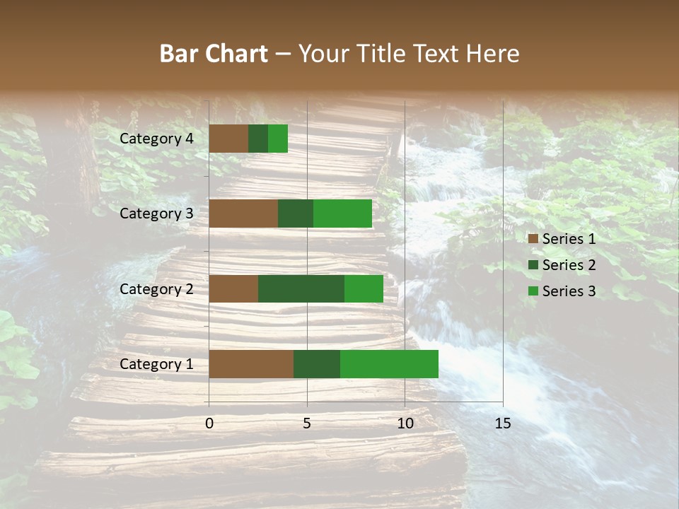 River Blue Leaf PowerPoint Template